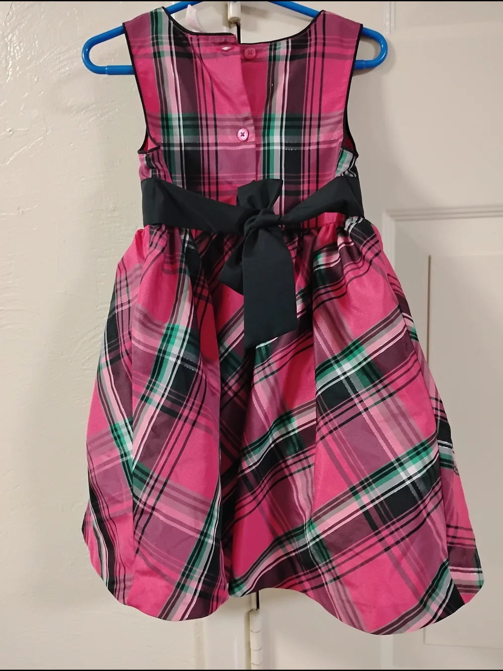 OshKosh B'gosh Pink Plaid Dress with Black & Green Accents
